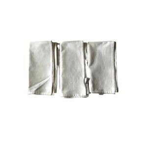Set Of 3 Table Napkins White Fabric